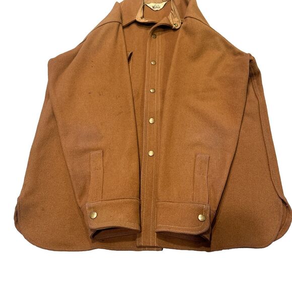60s 70s VTG Woolrich Jacket Plaid Chore Wool Brass Snap Buttons 12070 - Picture 2 of 9